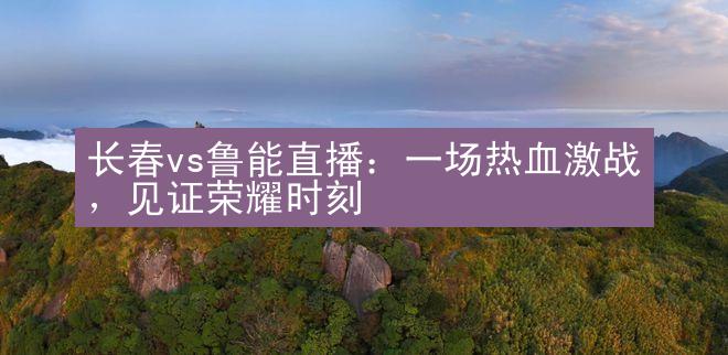 长春vs鲁能直播：一场热血激战，见证荣耀时刻